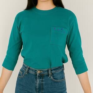 Women’s medium 3/4 sleeve cotton T-shirt David Wayne front pocket